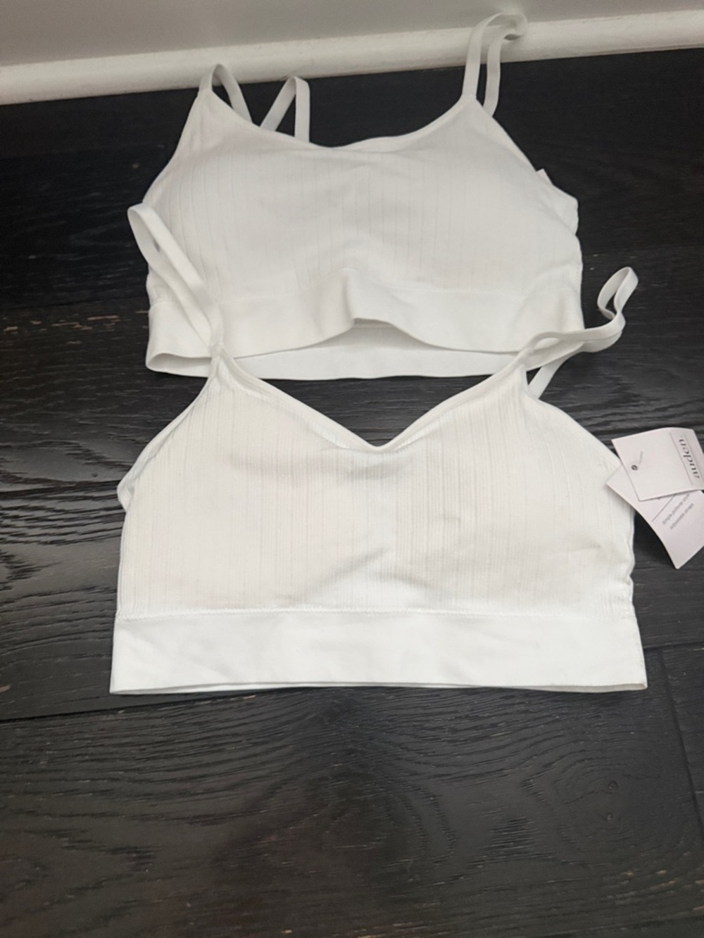 Auden White Ribbed Seamless Bralette Duo